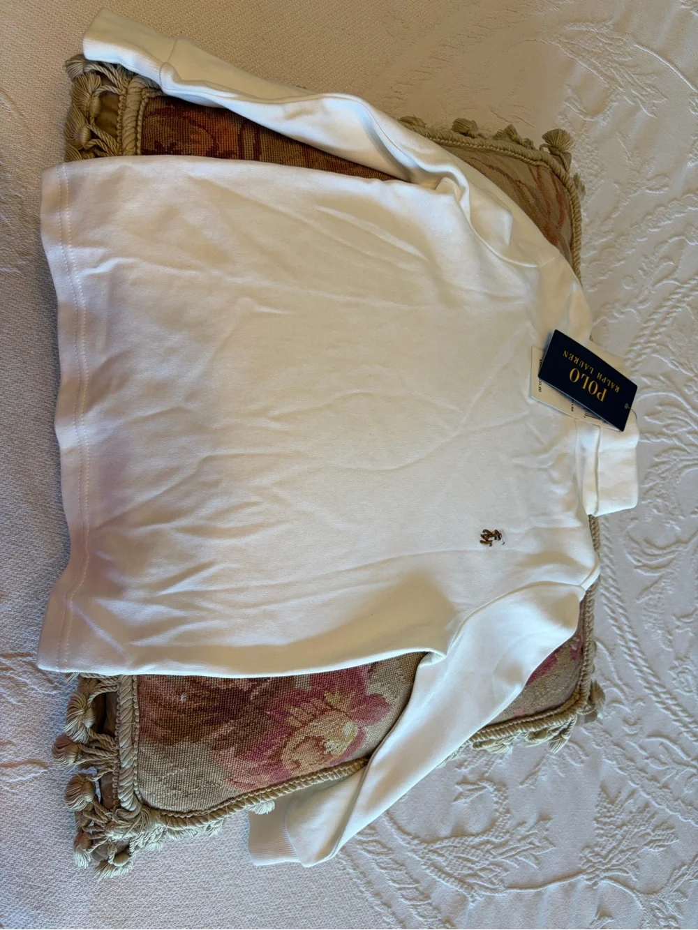 NWT Polo Ralph Lauren White Long Sleeve Shirt with Pony Logo 2T turtleneck